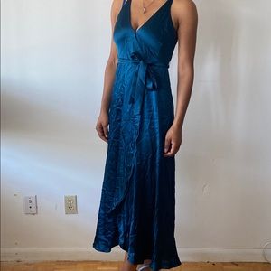 Blue satin wrap
